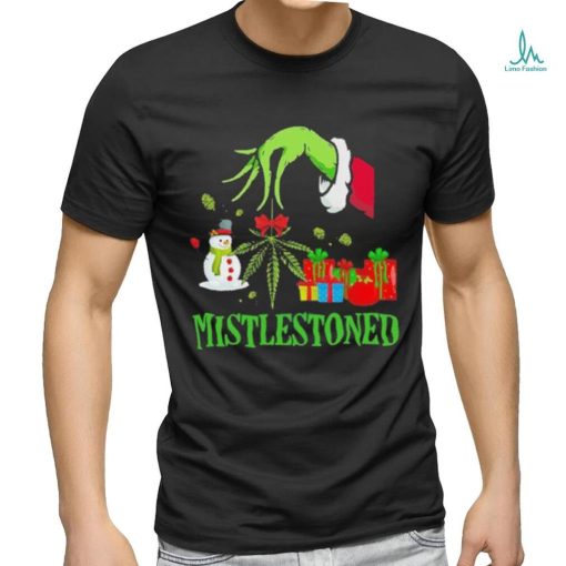 Grinch santa mistlestoned christmas shirt