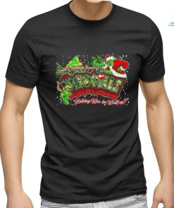 Grinch season’s greetings from whoville holiday who be what we Christmas shirt