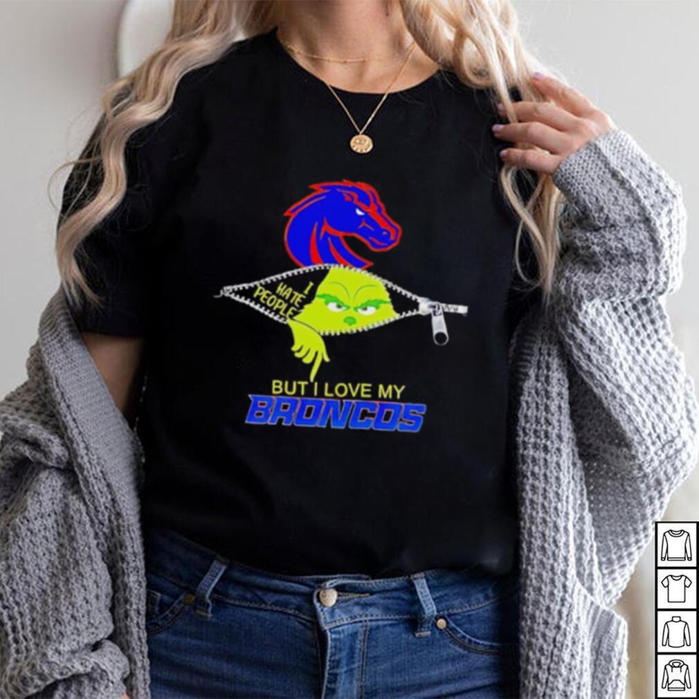 Grinch zipper I hate people but I love my Boise State Broncos shirt Grinch zipper I hate people but I love my Boise State Broncos shirt
