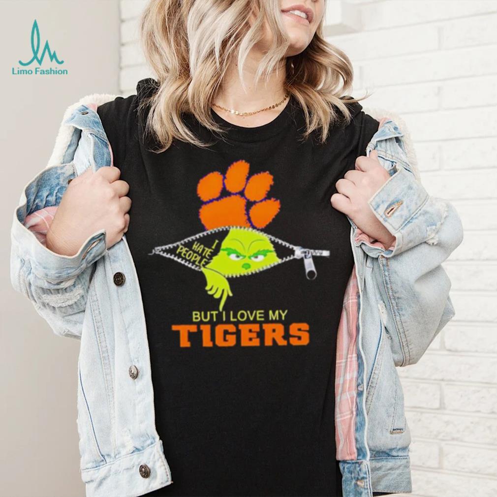 Grinch zipper I hate people but I love my Clemson Tigers shirt Grinch zipper I hate people but I love my Clemson Tigers shirt