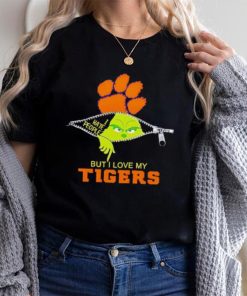 Grinch zipper I hate people but I love my Clemson Tigers shirt