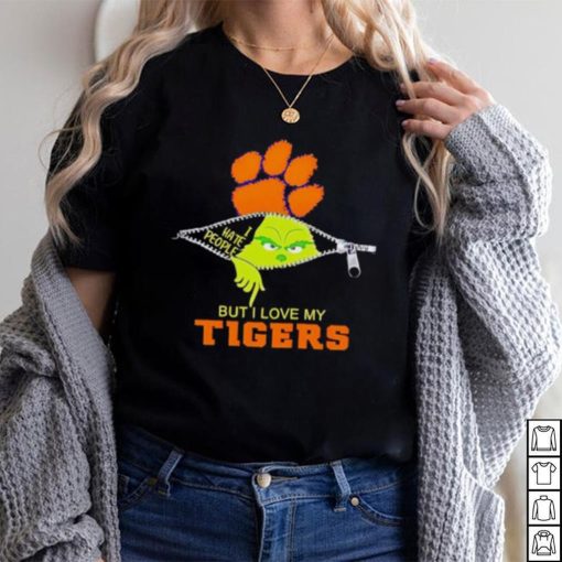 Grinch zipper I hate people but I love my Clemson Tigers shirt