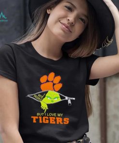 Grinch zipper I hate people but I love my Clemson Tigers shirt