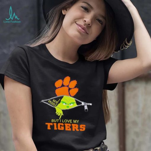 Grinch zipper I hate people but I love my Clemson Tigers shirt