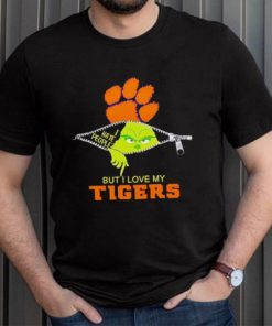Grinch zipper I hate people but I love my Clemson Tigers shirt