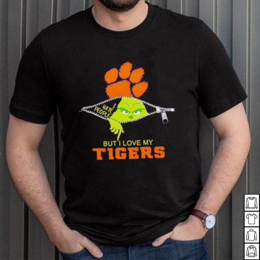 Grinch zipper I hate people but I love my Clemson Tigers shirt