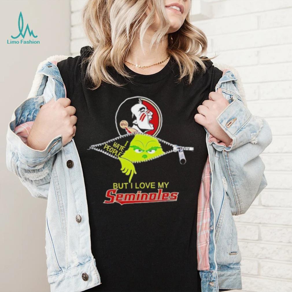 Grinch zipper I hate people but I love my Florida State Seminoles shirt Grinch zipper I hate people but I love my Florida State Seminoles shirt