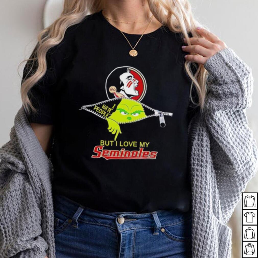 Grinch zipper I hate people but I love my Florida State Seminoles shirt Grinch zipper I hate people but I love my Florida State Seminoles shirt