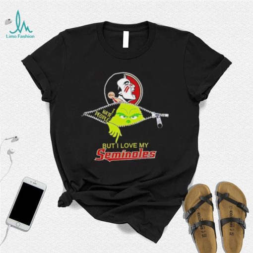 Grinch zipper I hate people but I love my Florida State Seminoles shirt