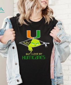 Grinch zipper I hate people but I love my Miami Hurricanes shirt