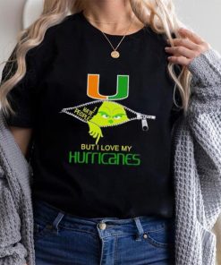 Grinch zipper I hate people but I love my Miami Hurricanes shirt