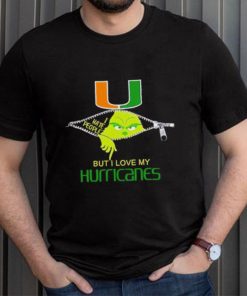 Grinch zipper I hate people but I love my Miami Hurricanes shirt