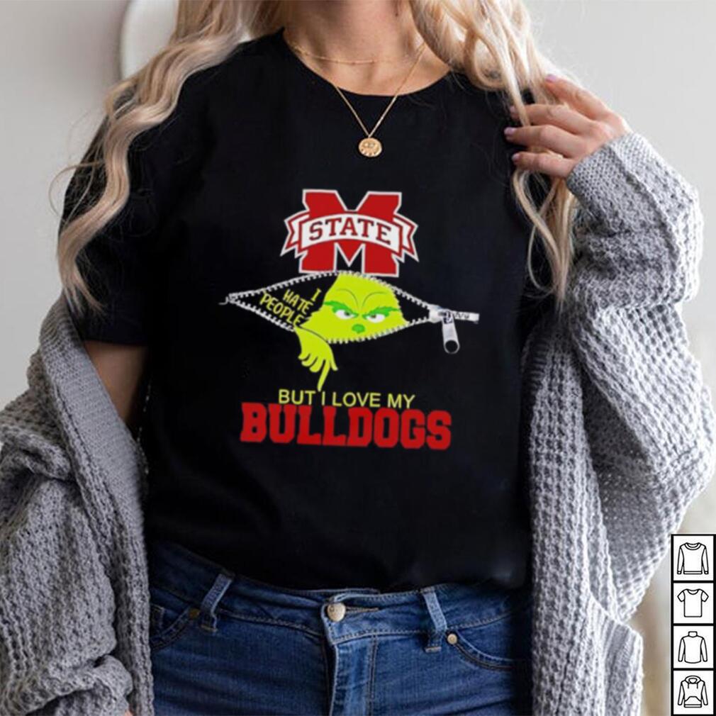 Grinch zipper I hate people but I love my Mississippi State Bulldogs shirt Grinch zipper I hate people but I love my Mississippi State Bulldogs shirt