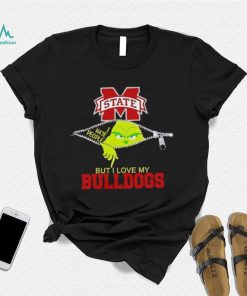 Grinch zipper I hate people but I love my Mississippi State Bulldogs shirt
