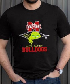 Grinch zipper I hate people but I love my Mississippi State Bulldogs shirt