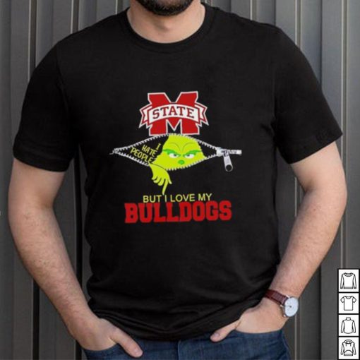 Grinch zipper I hate people but I love my Mississippi State Bulldogs shirt