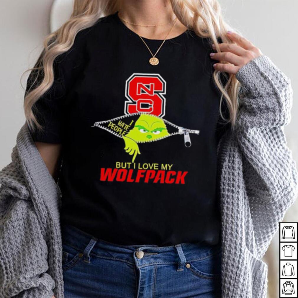 Grinch zipper I hate people but I love my NC State Wolfpack shirt Grinch zipper I hate people but I love my NC State Wolfpack shirt