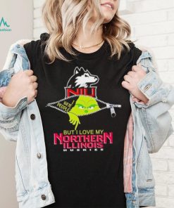 Grinch zipper I hate people but I love my Northern Illinois Huskies shirt