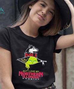 Grinch zipper I hate people but I love my Northern Illinois Huskies shirt