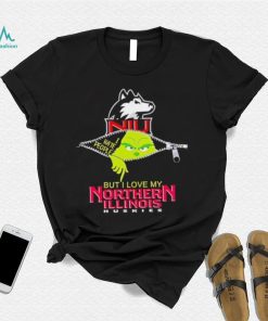 Grinch zipper I hate people but I love my Northern Illinois Huskies shirt