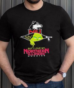 Grinch zipper I hate people but I love my Northern Illinois Huskies shirt