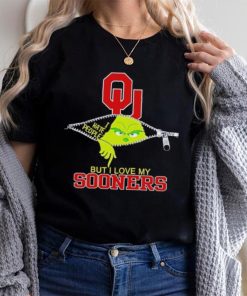 Grinch zipper I hate people but I love my Oklahoma Sooners shirt