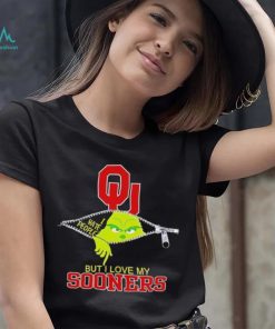 Grinch zipper I hate people but I love my Oklahoma Sooners shirt