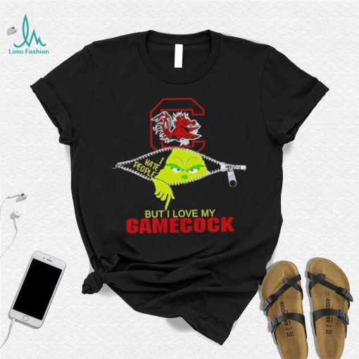 Grinch zipper I hate people but I love my South Carolina Gamecocks shirt