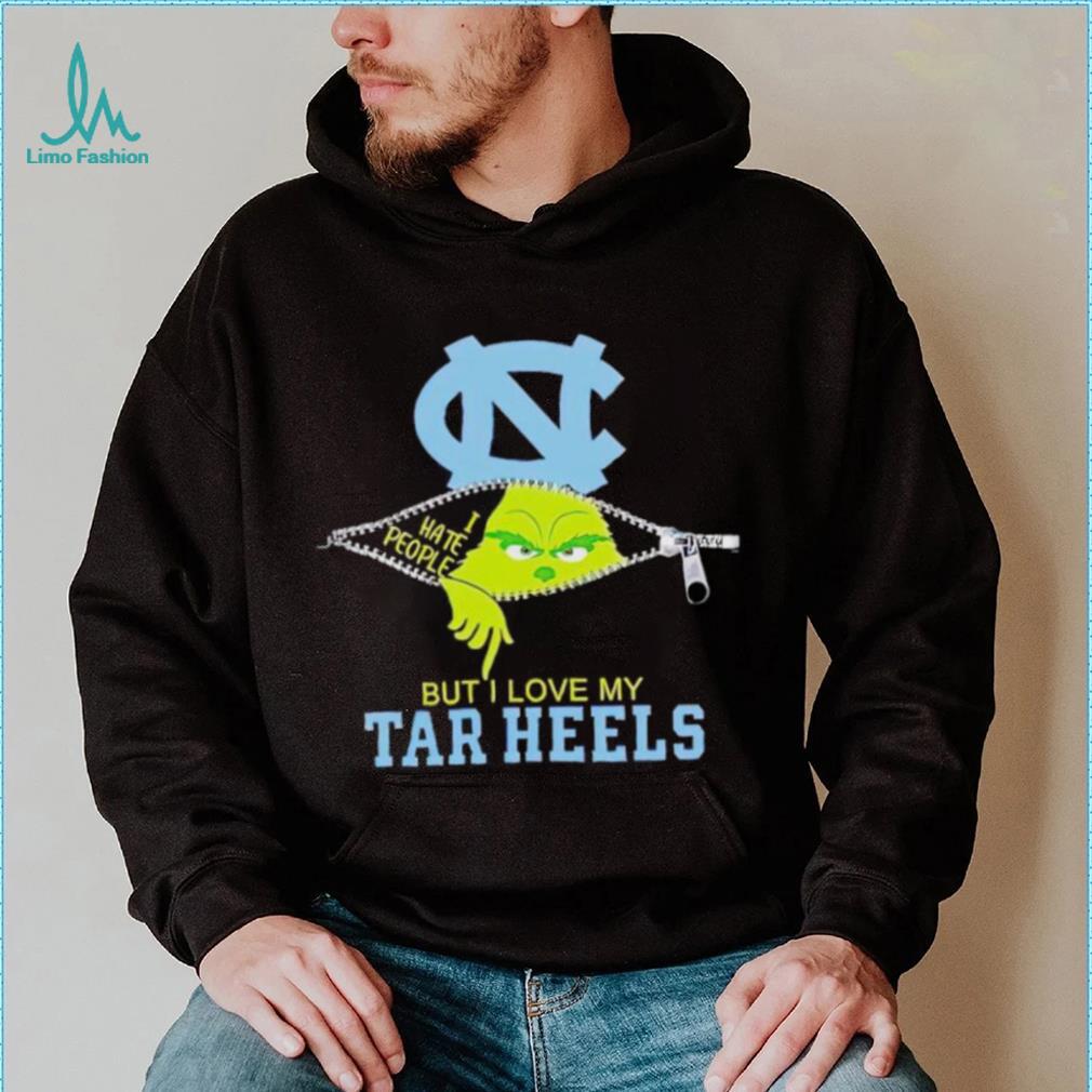 Grinch zipper I hate people but I love my Tar Heels shirt Grinch zipper I hate people but I love my Tar Heels shirt