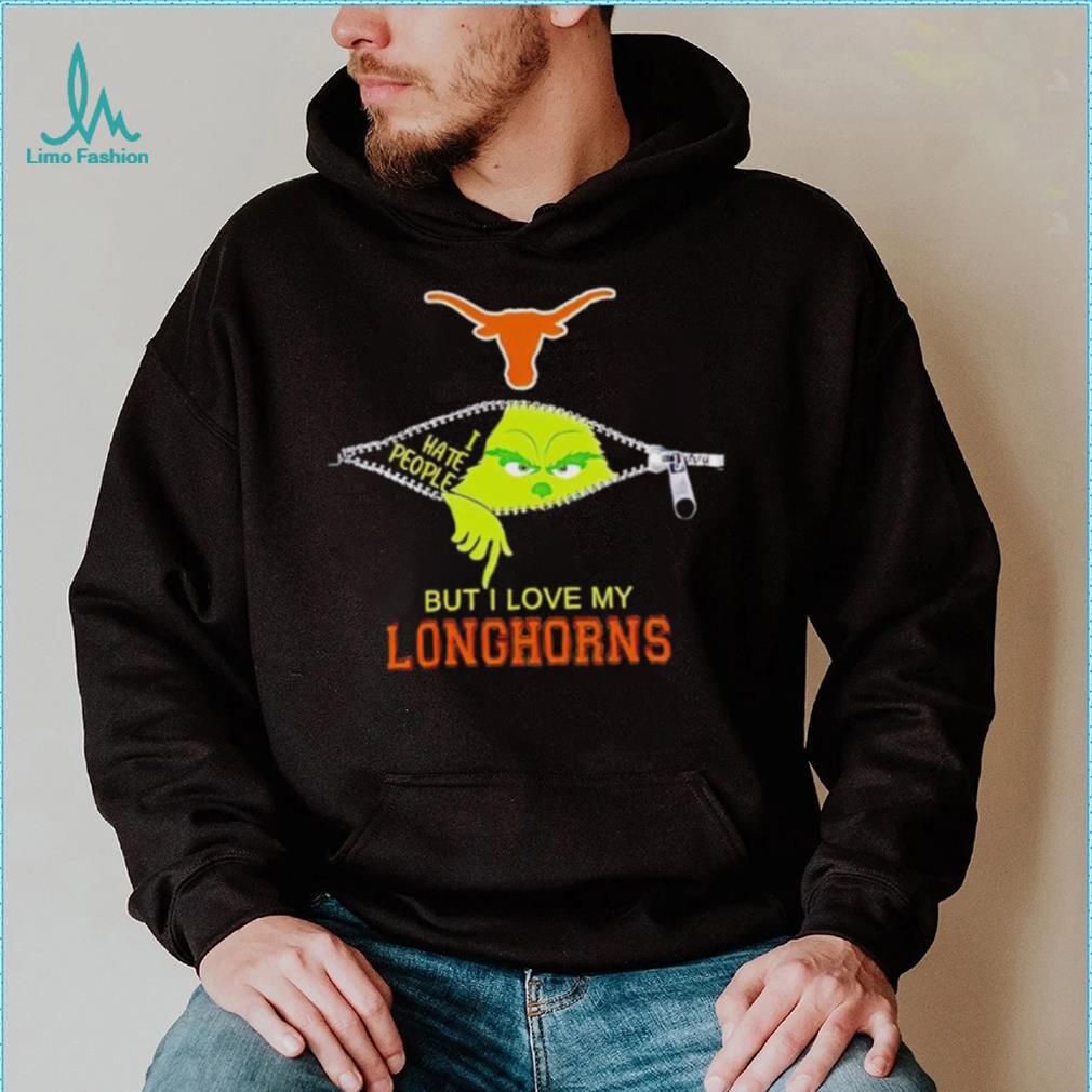 Grinch zipper I hate people but I love my Texas Longhorns shirt Grinch zipper I hate people but I love my Texas Longhorns shirt