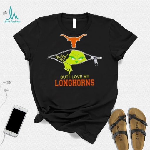 Grinch zipper I hate people but I love my Texas Longhorns shirt