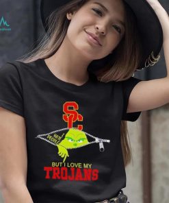 Grinch zipper I hate people but I love my USC Trojans shirt
