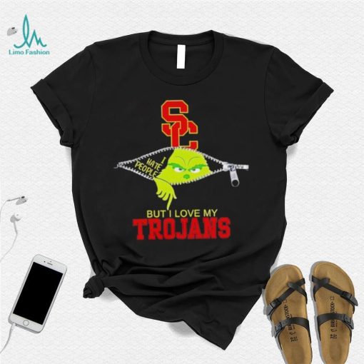 Grinch zipper I hate people but I love my USC Trojans shirt