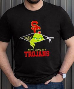 Grinch zipper I hate people but I love my USC Trojans shirt