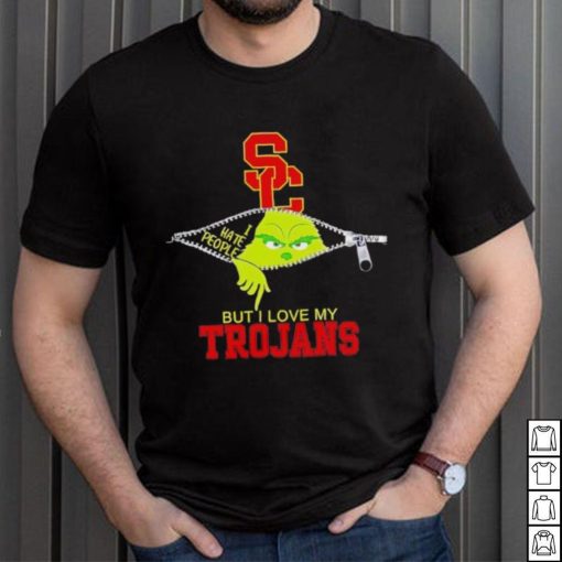 Grinch zipper I hate people but I love my USC Trojans shirt