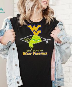 Grinch zipper I hate people but I love my West Virginia Mountaineers shirt