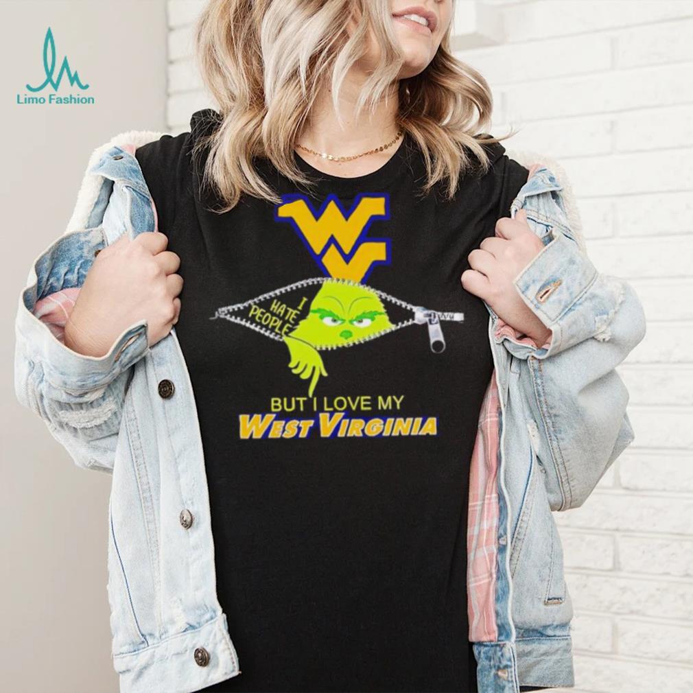 Grinch zipper I hate people but I love my West Virginia Mountaineers shirt Grinch zipper I hate people but I love my West Virginia Mountaineers shirt