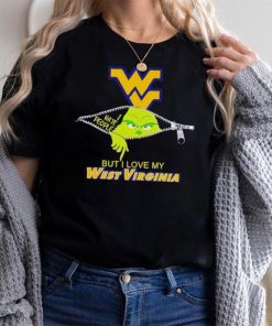 Grinch zipper I hate people but I love my West Virginia Mountaineers shirt