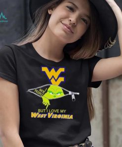 Grinch zipper I hate people but I love my West Virginia Mountaineers shirt