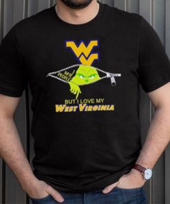Grinch zipper I hate people but I love my West Virginia Mountaineers shirt