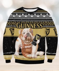 Guinness Bulldog Galaxy Background Ugly Christmas Sweater