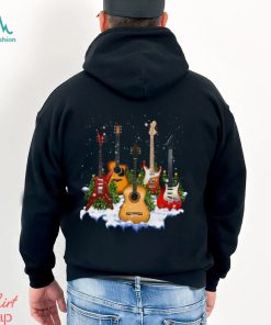 Guitar Santa Hat Christmas Tree Funny Music Loves Xmas shirt