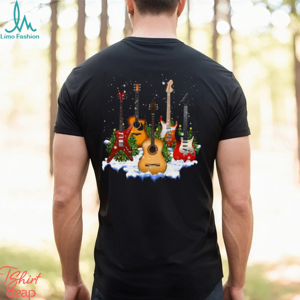 Guitar Santa Hat Christmas Tree Funny Music Loves Xmas shirt Guitar Santa Hat Christmas Tree Funny Music Loves Xmas shirt