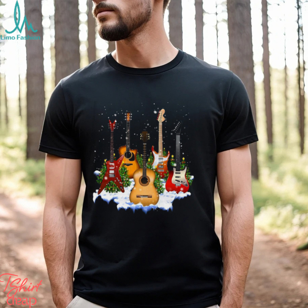 Guitar Santa Hat Christmas Tree Funny Music Loves Xmas shirt Guitar Santa Hat Christmas Tree Funny Music Loves Xmas shirt