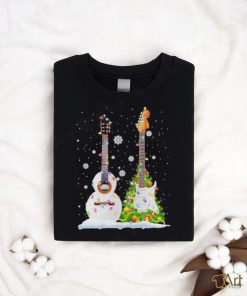 Guitar pine tree merry christmas shirt