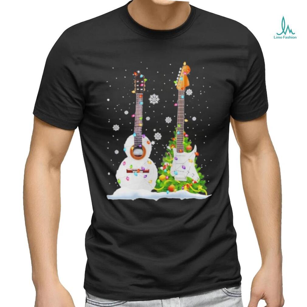 guitar christmas tree t shirt