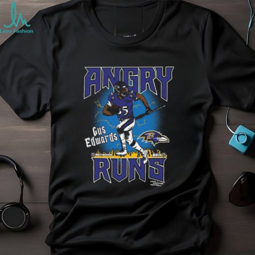 Gus Edwards Baltimore Ravens Homage Unisex Angry Runs Player Graphic Tri Blend T Shirt