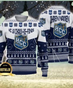 HC La Chaux de Fonds Ugly Christmas Sweater Logo Custom Name Gift Fans