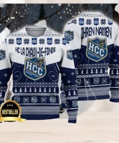 HC La Chaux de Fonds Ugly Christmas Sweater Logo Custom Name Gift Fans