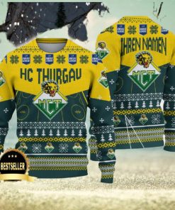 HC Thurgau Ugly Christmas Sweater Logo Custom Name Gift Fans